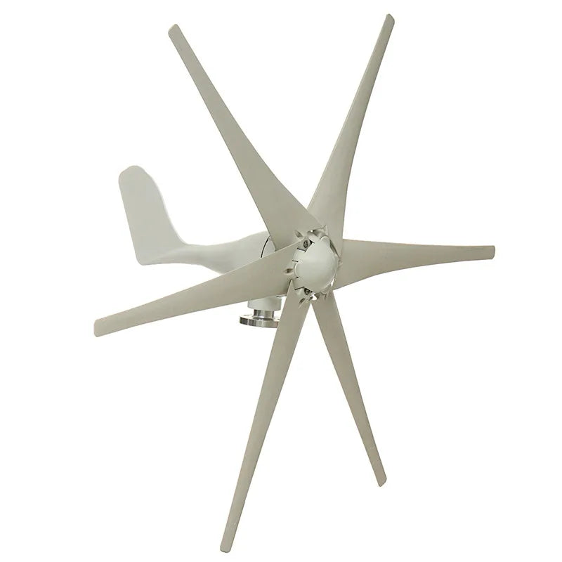 Windturbine - Windmolen Generator - Windturbine Generator - Windenergie - met 6 Blades - 800W - Laag Geluidsniveau - Voor Thuisgebruik - 48V - Wit - QUORE