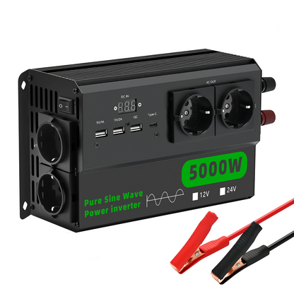 Omvormer – DC/AC – Spanningsomzetter – 5000W – 12V Naar 220V – Wisselstroom Converter – Compact – Duurzaam Ontwerp – 50Hz Frequentie