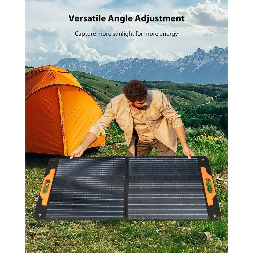 Zonnepaneel - Zonnepanelen - zonnepaneel opvouwbaar - Vouwbaar Zonnepaneel - 100W - IP65 Waterdicht, 23% Efficiëntie, Type-C QC3.0 en USB Uitgang