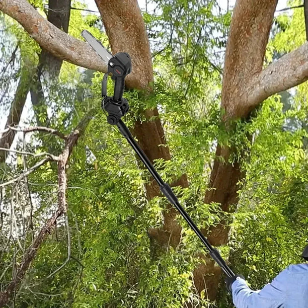 Elektrische stokzaag - 6 inch - 40000 RPM -  18V Batterij - 3500W - UniversalHedgePole - Heggenschaar op steel - Zwart - QUORE