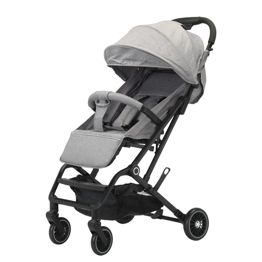 kinderwagen - Jogging buggy - Runner - Lichtgewicht kinderwagen - Baby kinderwagen - Kinderwagen - 0-60 maanden - Reizen - Opvouwbaar met één klik - Lichtgewicht - Verstelbare rugleuning - 4 zwenkwielen - Met schokdempers - Grijs