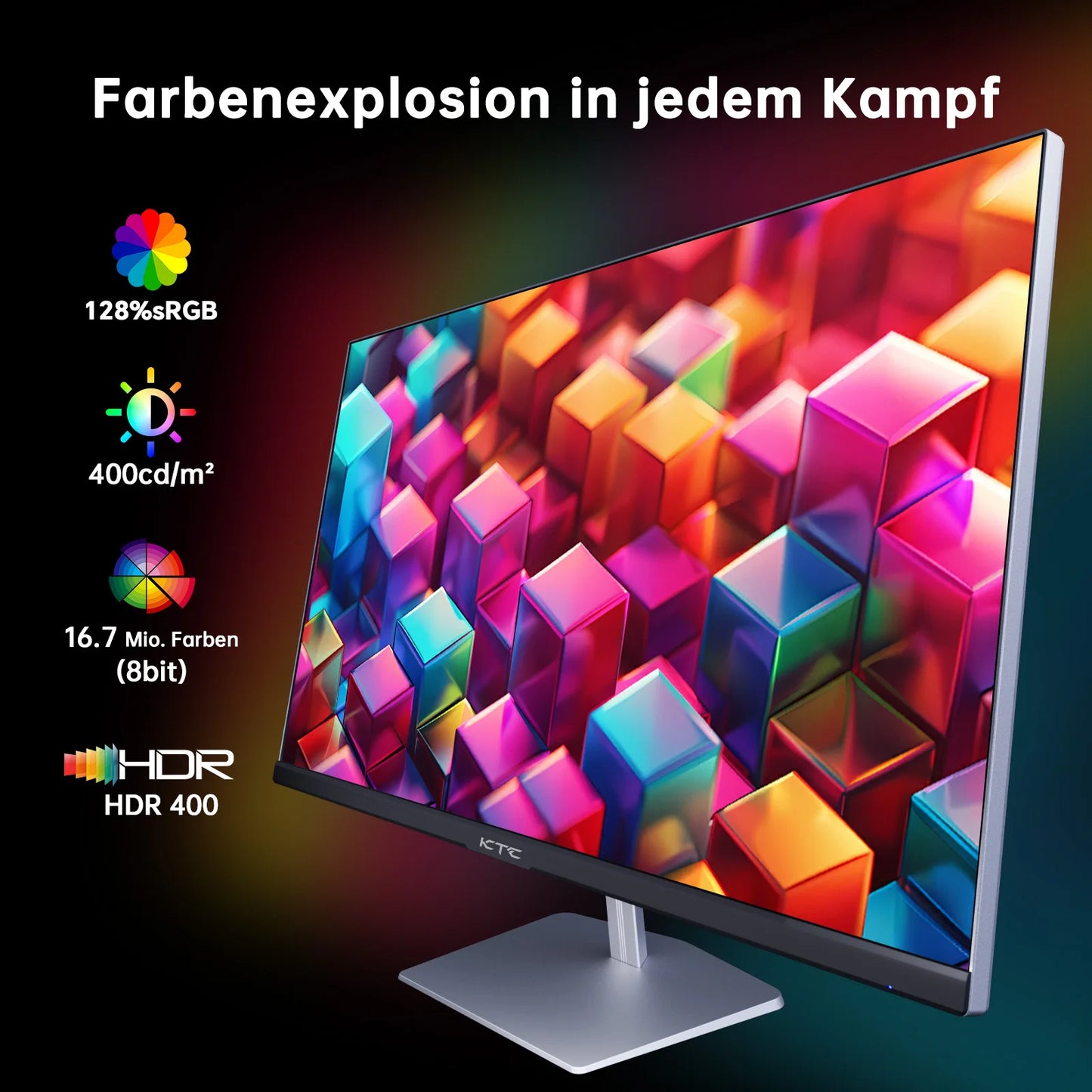 Gaming Monitor – Gaming Scherm – PC Monitor – Breedbeeld Monitor – Full HD Monitor – 24,5 Inch – 400Hz Verversingssnelheid – 1 ms Responstijd – Mat Scherm – HDR400 - QUORE