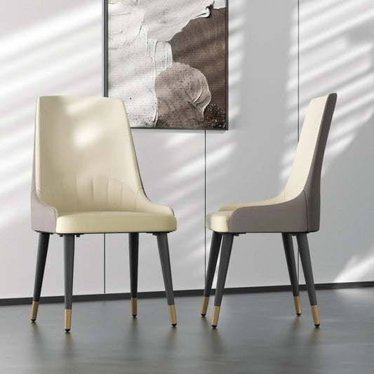 Eetkamerstoelen – Stoelen – Armleunstoel – PU-Leren Stoel – Metalen Poten – Ergonomisch Ontwerp – Stevig Tot 150 Kg