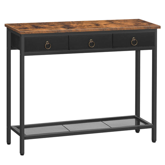 Bijzettafel - Woonkamer - Smalle Consoletafel - Haltafel - Kleine Tafel - 100 cm x 25 cm x 80 cm - Rustiek Bruin