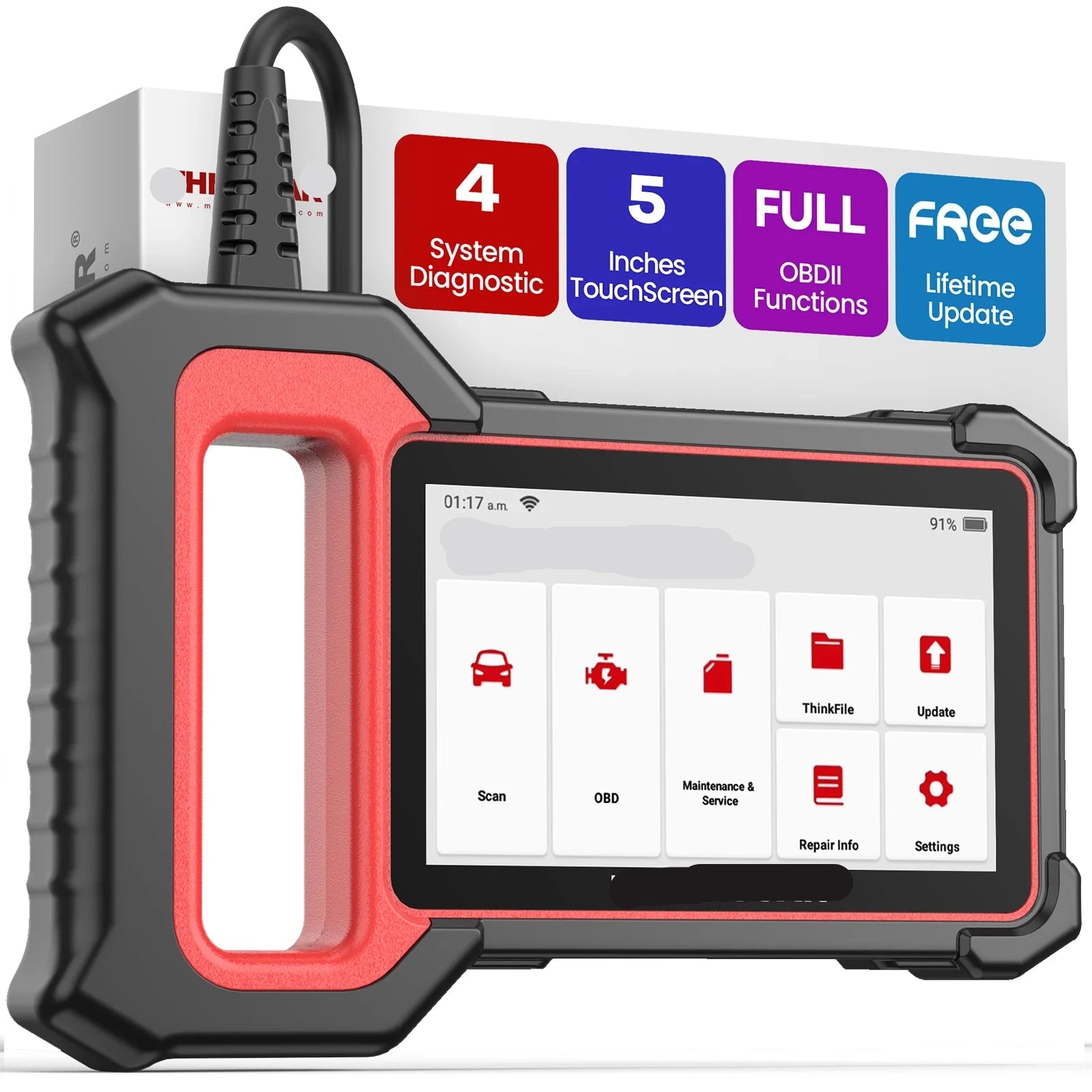 OBD2 Scanner - OBD - Diagnosecomputer - Uitleesapparatuur Auto - Auto Accessoires - Storing Verwijderen - Auto Uitlezen - ABS - SRS - ECM - TCM Systemen - 5" Touchscreen - QUORE