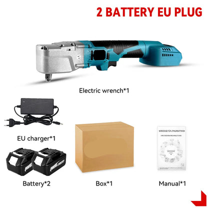 Accu Ratel - Elektrische Ratelsleutel - Accu ratelsleutel – 20V – 1000NM – 4800RPM - 1/2'' - Verwijdering Moer Gereedschap voor Auto Reparatie + 2 Accu's (EU Plug) - QUORE