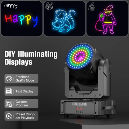 RGB Laser Projector – Laserlichtshow – Dj Licht – Feestverlichting – LED Projector – Bluetooth App Besturing – 2W Full-Color Laser Met 100+ Dynamische Effecten – Motorische Pan-Tilt - QUORE
