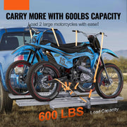 Motorfietsdrager - Fietsdrager - Trekhaak - Inklapbaar - Voor 2 Fietsen - Max 600 LBS - Aluminium Laadklep - Scooter Dirt Bike Trailer Hauler voor Auto Truck - met 2” Receiver - Zwart
