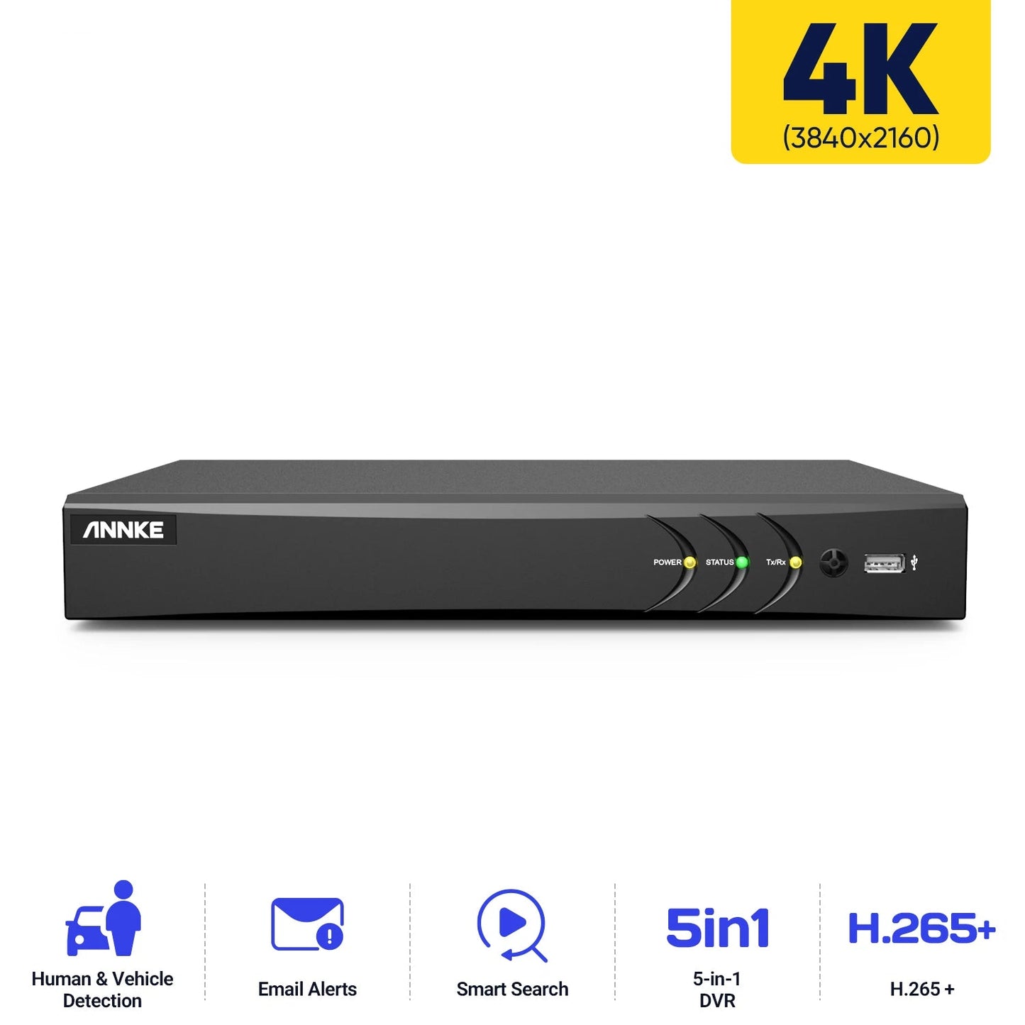Beveiligingscamera Recorder – CCTV Systeem – Videobewaking – Surveillance Kamera – Bewakingscamera – 8 Kanaals 4K 8MP Opname – Deep Learning Bewegingsdetectie - QUORE