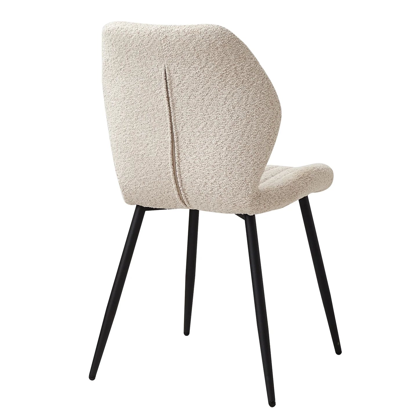EGOONM A Set of 4 Upholstered Padded Dining Chairs Linen Fabric Kitchen Chairs Metal Legs for Balcony Restaurant Cafe Home Room