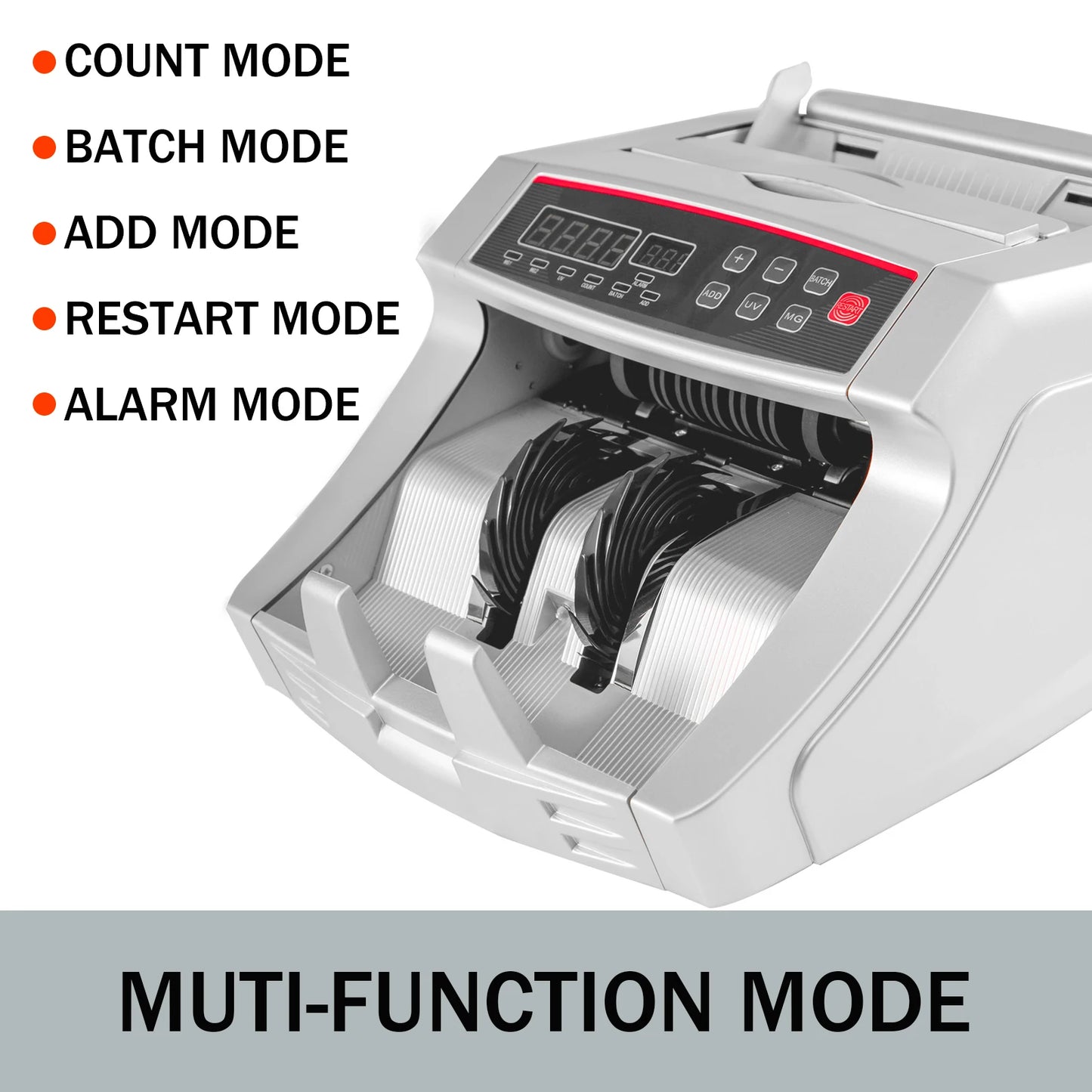 Geldtelmachine - Safescan - Biljettelmachine - Geld Teller - met UV- en MG-Detectie - 1000 Biljetten per Minuut - Geldmachine - Voor Euro’s, Geschikt voor Winkels en Kantoren - Wit