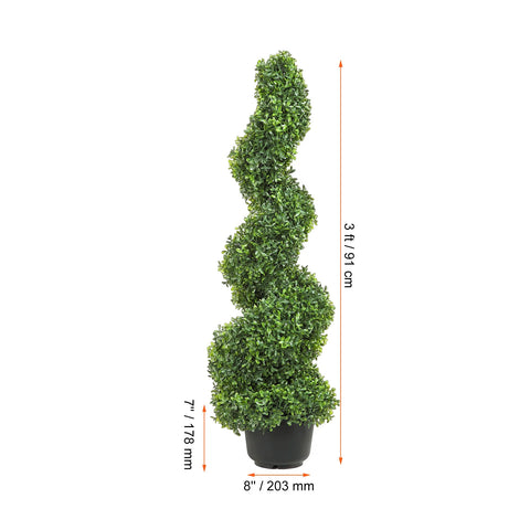 Topiary planten -1/ 2 pcs  kunstmatig planten - kunstmatig buxus - Engels buxus dubbele bal vormige - kunstmatig buxus hegpaneel - 48 inch - Groen