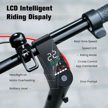 Scooter - Elektrische Step - E-Scooter - Opvouwbare - met Koplampen - Achterlichten - 36V - 10 Inch Honingraatband - 7.8Ah - 500W - 35Km/h - Zwart