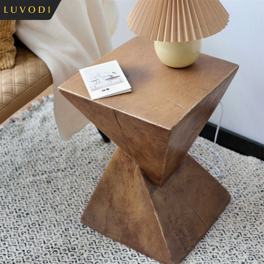 LUVODI Lightweight Concrete Accent Table Sitting Chair Sofa Side Bedside End Table for Living Room Bedroom Interiors - QUORE