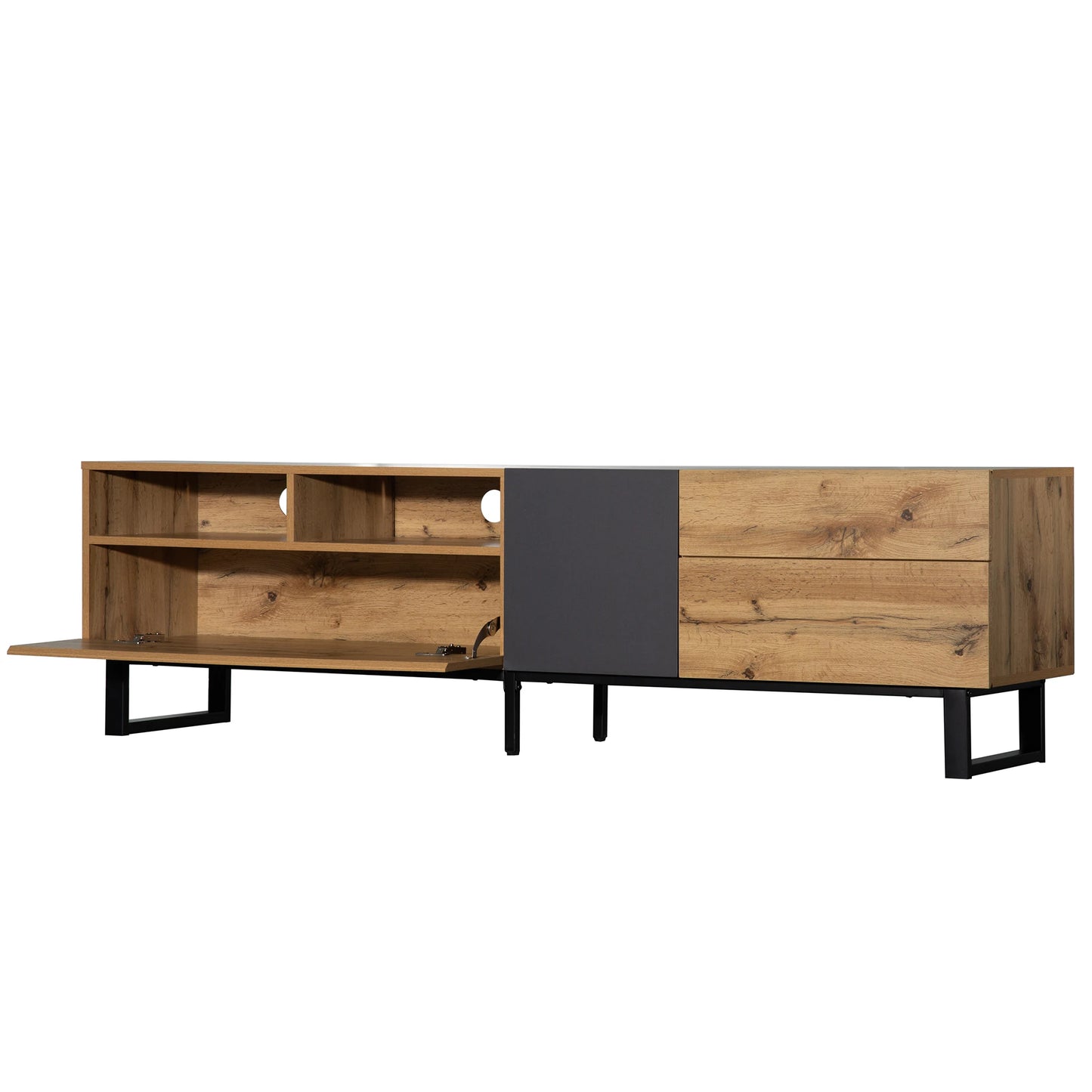 TV-Meubel – Tv-Kast – Tv-Stand – Entertainmentmeubel – Opbergmeubel – 180 Cm Breed – Push-Open Deuren