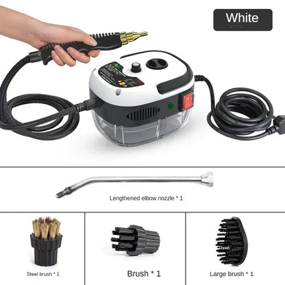 Stoomreiniger - 2500W - Draagbare - Hogedrukreiniger - Hete Stoom - Hoge Temperatuur Desinfectie - Voor Auto - Keuken - Airco en Thuisgebruik - Wit - QUORE