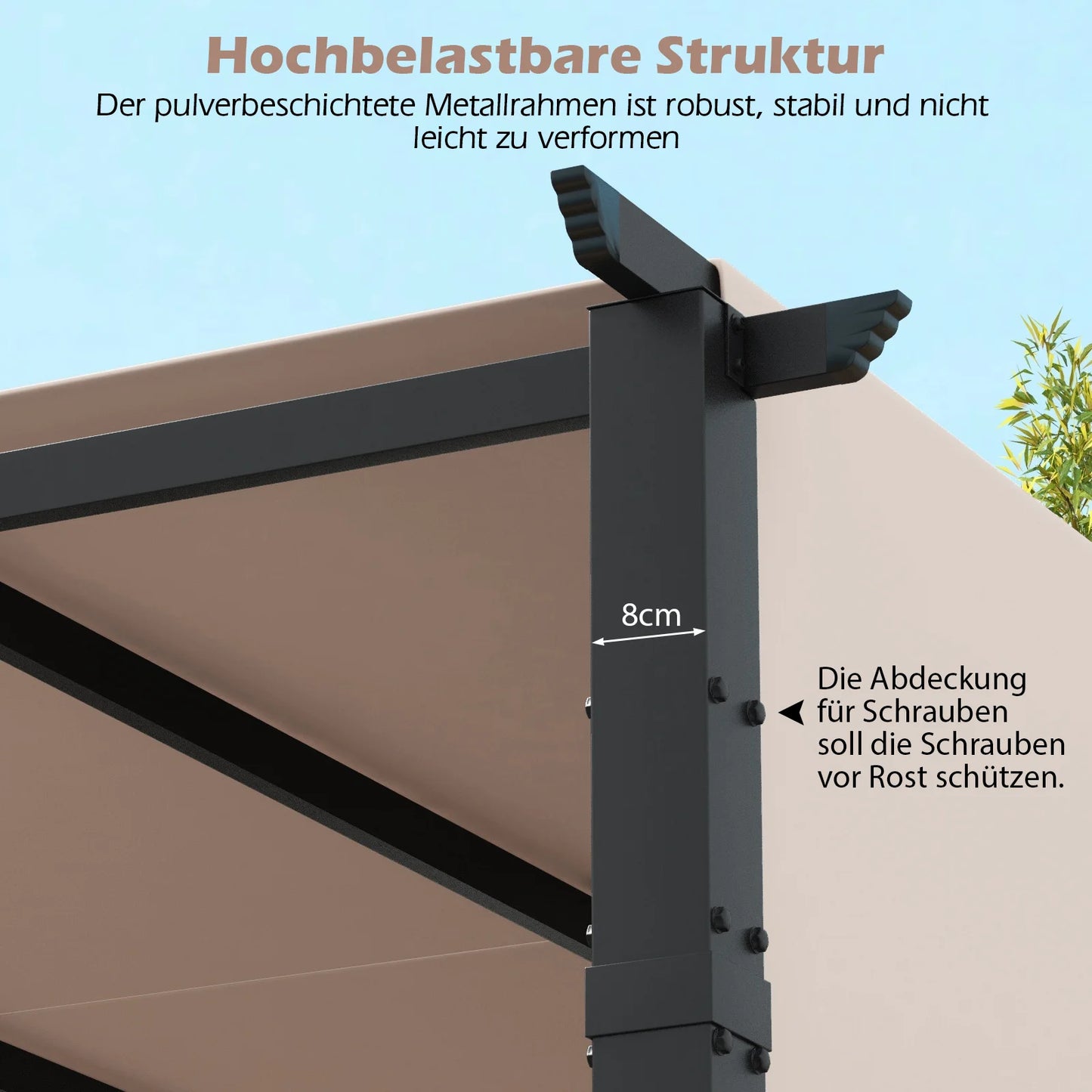 Pergola met 2 verstelbare daken - paviljoen - waterdicht - stabiel - winterbestendig - tuinpaviljoen met robuuste metalen zuilen voor terras - tuin - dek (grijs) - QUORE