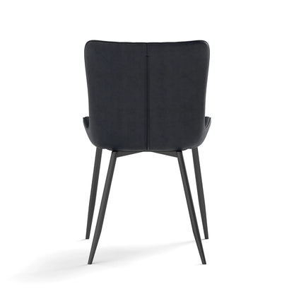 Black PU Dining Chairs, Set of 4 – Modern Faux Leather Armchairs for Kitchen & Dining Area