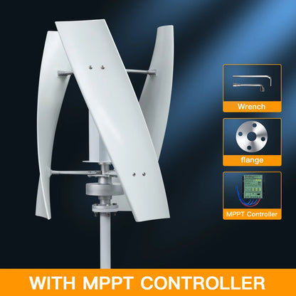 Verticale Windturbine – Horizontale Windmolen – Mini Windgenerator – Windkracht Turbine – 2000W Vermogen – 12V - MPPT Controller