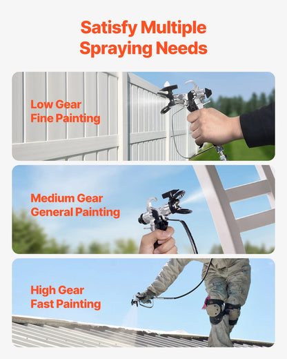 Airless Verfspuit - Verfspuitmachine - Verfspuiten Electrisch - 650W - 3000PSI - 25FT Slang - Verfspuitpistool - met Verlengstuk - Instelbare Druk - Voor Latex en Olieverf