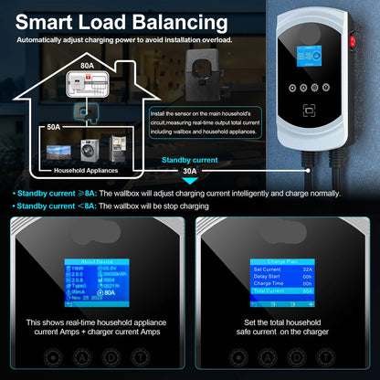 Slimme Oplaadstation – Elektrische Laadpaal – EV Charger – Laadpunt – 7.6KW - 32A - 1 phase - Type 2 – IP65 Waterbestendig - QUORE