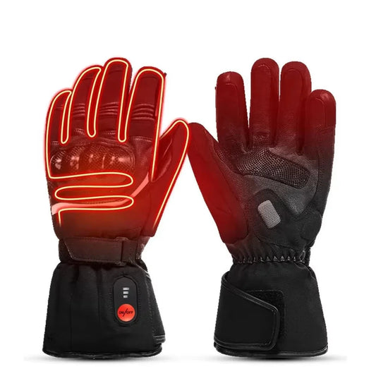 Savior Heat - Verwarmde handschoenen - Elektrische verwarmde handschoenen - Inclusief oplaadbare batterij - Verwarmde handschoenen - 7,4V - Waterdicht - Winddicht - Katoen, leer, PU - Unisex - Maat M - Zwart - QUORE