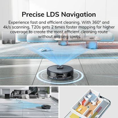 Robotstofzuiger - Vacuum Cleaner - Roborock - Draadloze - Dweilrobot - 5000Pa - LDS - Auto Ledigingsstation - voor 60 Dagen Handsfree Reiniging, Stofzuigen en Moppen, Nat/Droog Veegfunctie