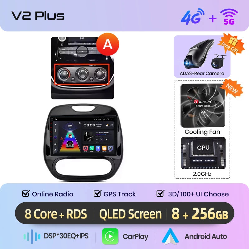 Carplay Radio – Autoradio – Multimedia Systeem – Android Auto – Navigatiesysteem – Draadloos CarPlay – 9 Inch Touchscreen – 8-Core Processor