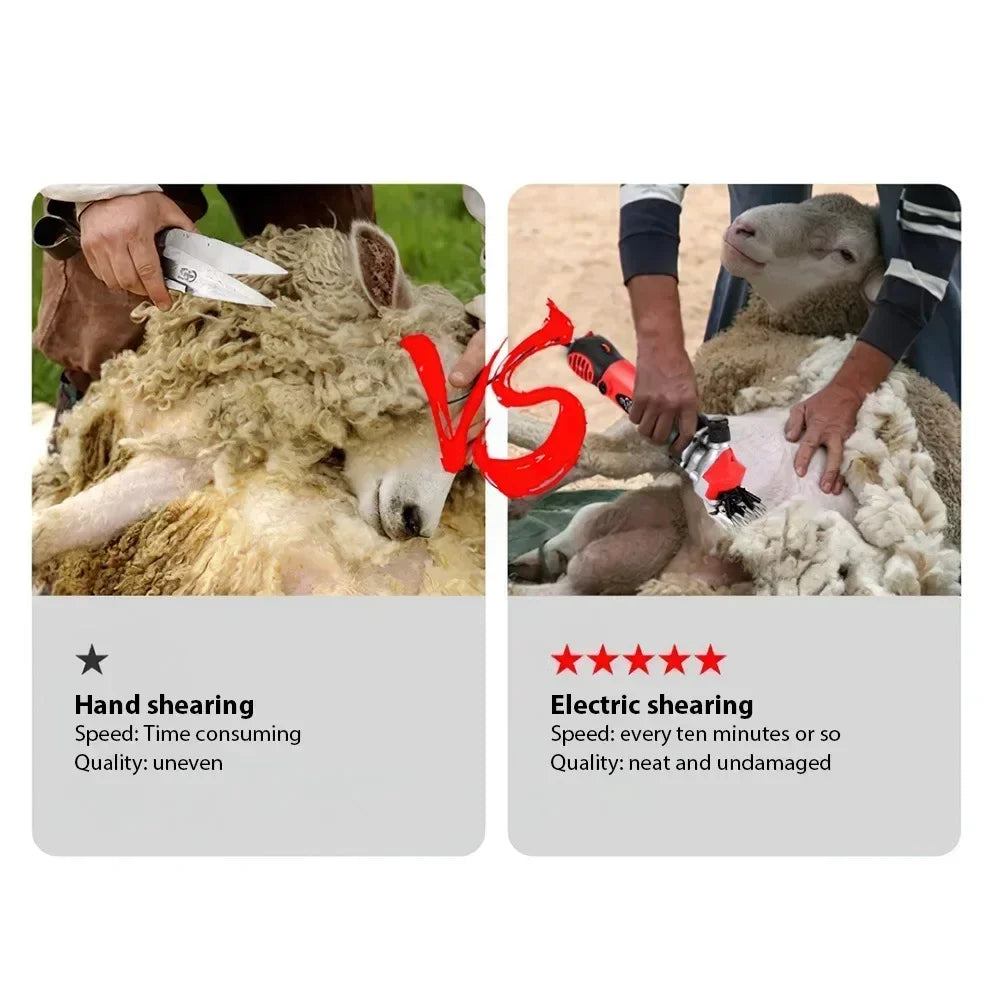 Schapenschaar – Schapentondeuse – Schapenscheermachine – Geitenschaar – Wolknipper – 6 Snelheden – Roestvrijstalen Messen