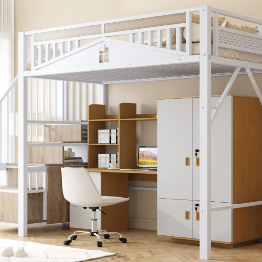 Uitklapbare Eettafel – Uitschuifbare Tafel – Ruimtebesparende Keukentafel – Multifunctionele Eettafel – Tafels met Opbergniveaus – 140×80 cm – Wit MDF Met Drie Opberglades