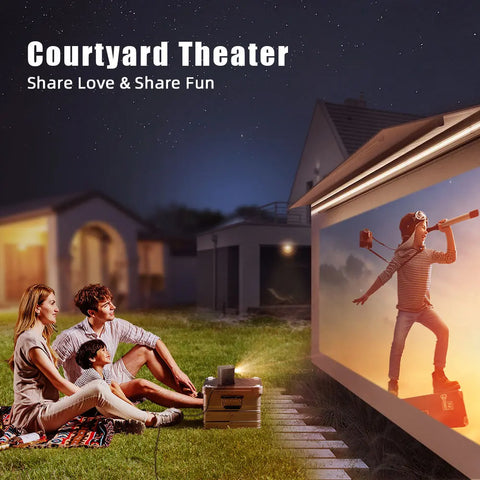 Mini beamer - Projector - Smartphone - Bluetooth - Sets - Beamers - Projectieschermen - Beamerscherm - QUORE