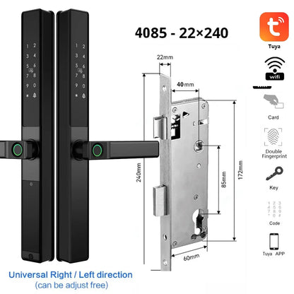 Vingerafdrukslot – Slimme Deurslot – Elektronisch Slot – Smart Lock – Deurklink Slot – Wifi Connectiviteit – IP67 Waterdicht – Aluminium Materiaal