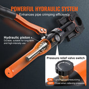 Vevor - Crimping Tool - Hydraulic Crimper - TH16 TH20 TH26 TH32 Quick Change Jaws - For Confined Space Tees - Copper Pipe Fittings - Orange