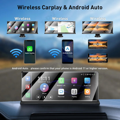 Navigatiesysteem Auto - Dashcam voor auto - GPS Navigatie - Draadloze - 4K DVR - Bluetooth Audio - ADAS Systeem - 11,3" - Achteruitrijcamera - 64TF - QUORE