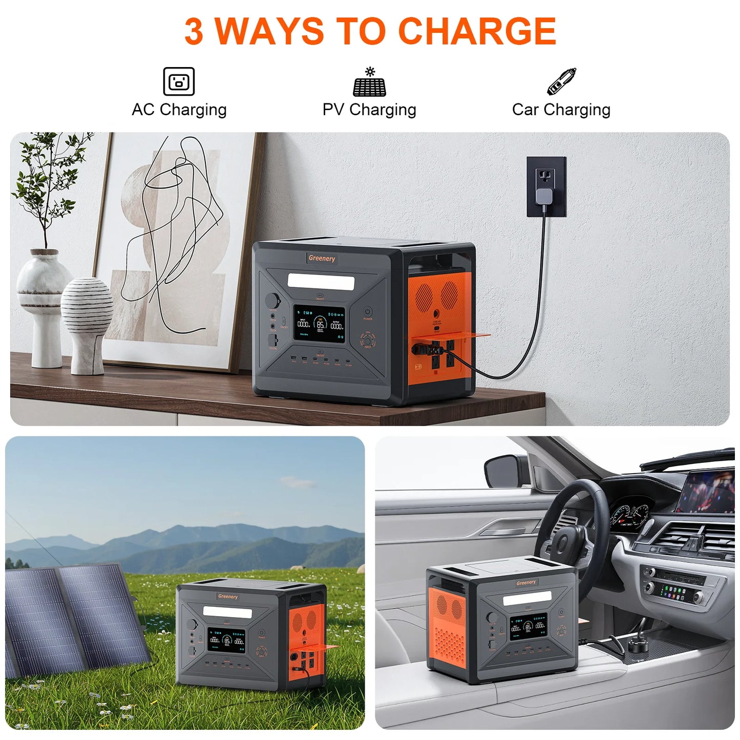 Draagbare Powerstation – Mobiele Stroomvoorziening – Noodstroomaggregaat – Zonne-energie Generator – Energie Backup – 2304Wh Capaciteit – 2500W Hoog Vermogen