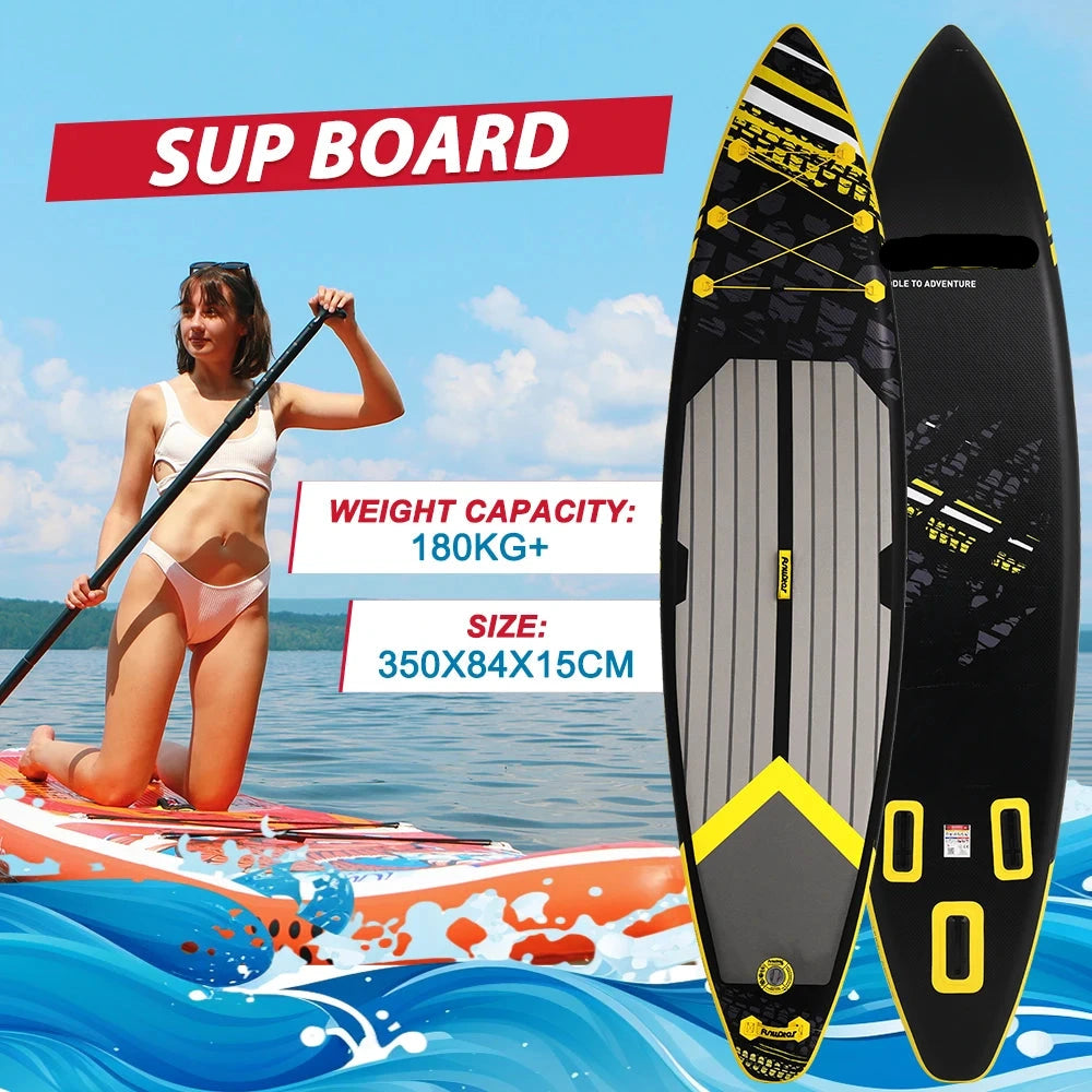 Supboard - Sup - Paddle Board - Sup Boards - 350x84x15cm - Ultra-Light - Opblaasbaar Stand Up Paddle Board - Max 165 kg - Waterdicht - Voor  Rivier - Zee - Inclusief Paddle - Rugzak - Zadel & Accessoires - Blauw