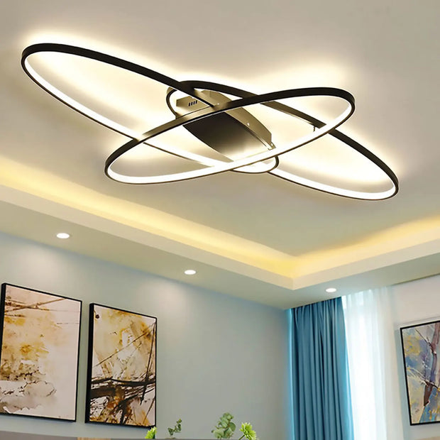 Plafondlamp - Plafonniere - Industrial Ceiling Lamp - 70W - Creatieve Hanglamp - LED Kroonluchter - Zwart