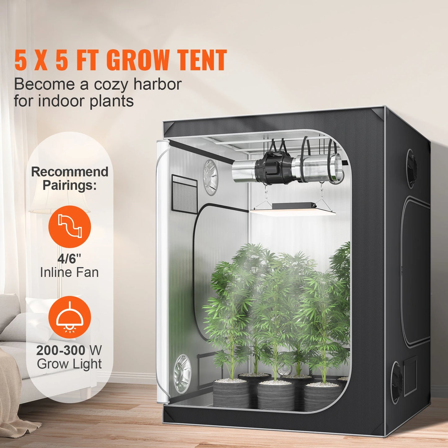 Kweektent – Groeitent – Plantentent – Binnenkweektent – Stevig 22 Mm Staal – Lichtdicht Met 2000D Oxford Stof