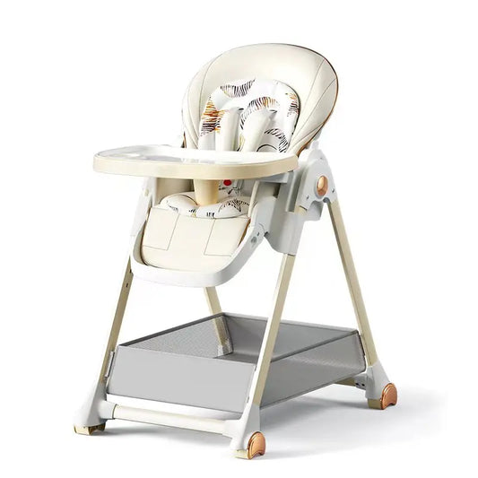 Eetstoel Baby - Hoge Stoel Kinderen - Kinderstoeltje aan Tafel - Uitneembaar kussen - Meegroeistoel - Aanpasbare - Compact Opvouwbaar - Babyvoedingsstoel - Baby eetstoel - Baby hoge stoel om te eten Baby - Wit