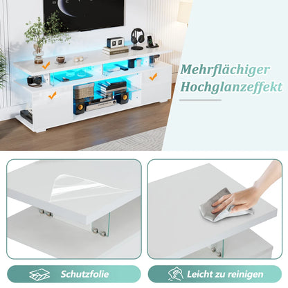 TV-meubel – TV-standaard – Tv-kast – Mediameubel – Entertainmentmeubel – LED-verlichting met 16 kleuren – Geschikt voor tv’s tot 60 inch