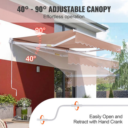 Zonneluifel - Zonnescherm - Zonneluifel Balkon - Luifel Zonnescherm - Handmatig Uittrekbaar - 198x120 cm - Waterafstotend Terrasscherm van Polyester – Zonwering voor Tuin - Deur of Raam
