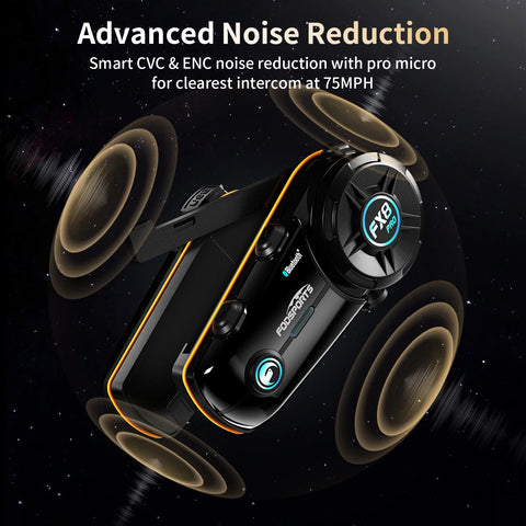 Motocycle Intercom - Helmet Intercom - Motorcycle Helmet Headset - Bluetooth Helmet Intercom - Helmet - Motorcycle Accessories - 10 Riders - 2000M - for Calling, Music Sharing, Dual Chip, FM Radio