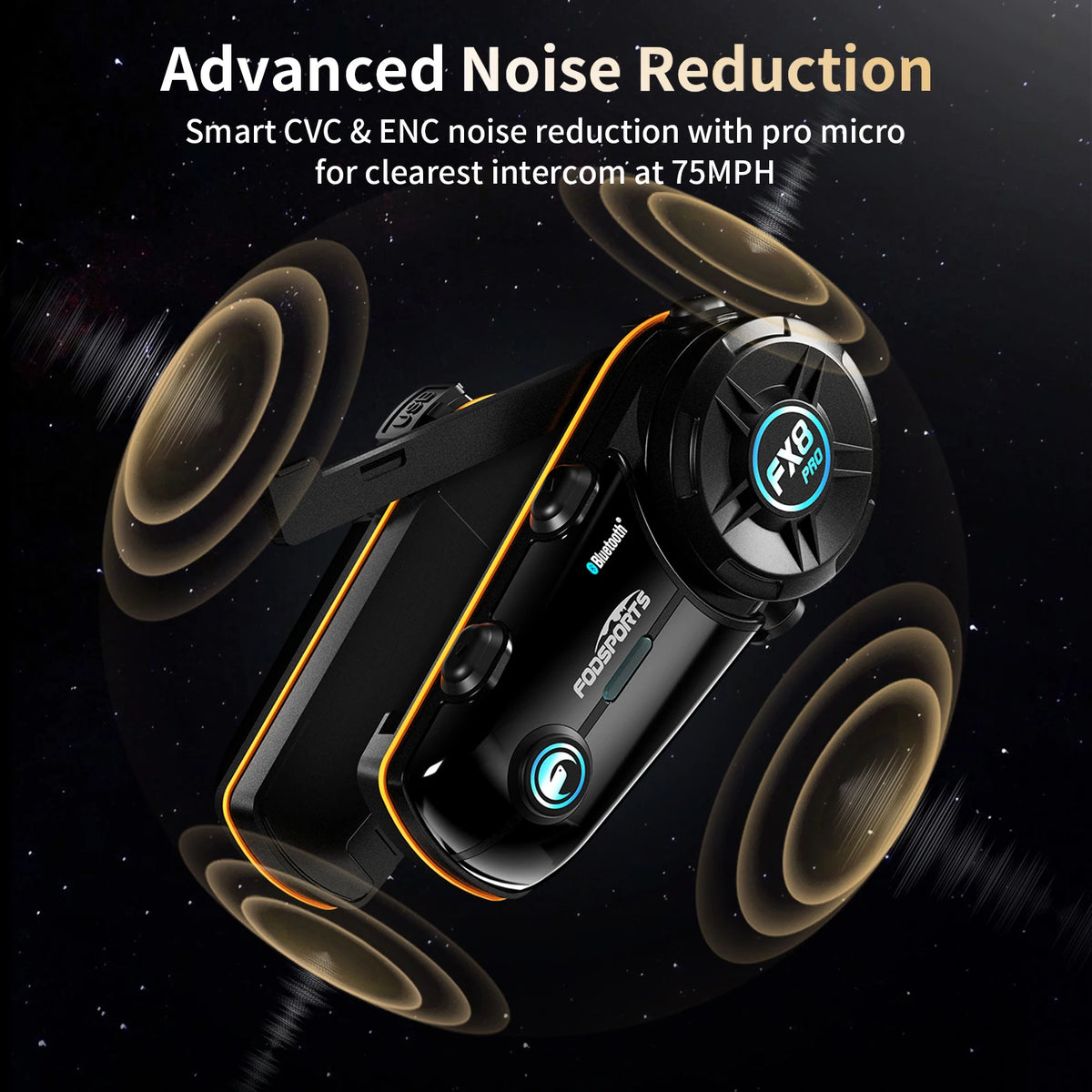 Motocycle Intercom - Helm Intercom - MotorfietshelmHeadset - Bluetooth Helm Intercom - Helm - Motorfiets Accessoires - 8 Riders - 2000M - Interphone Communicator,FM Radio - QUORE