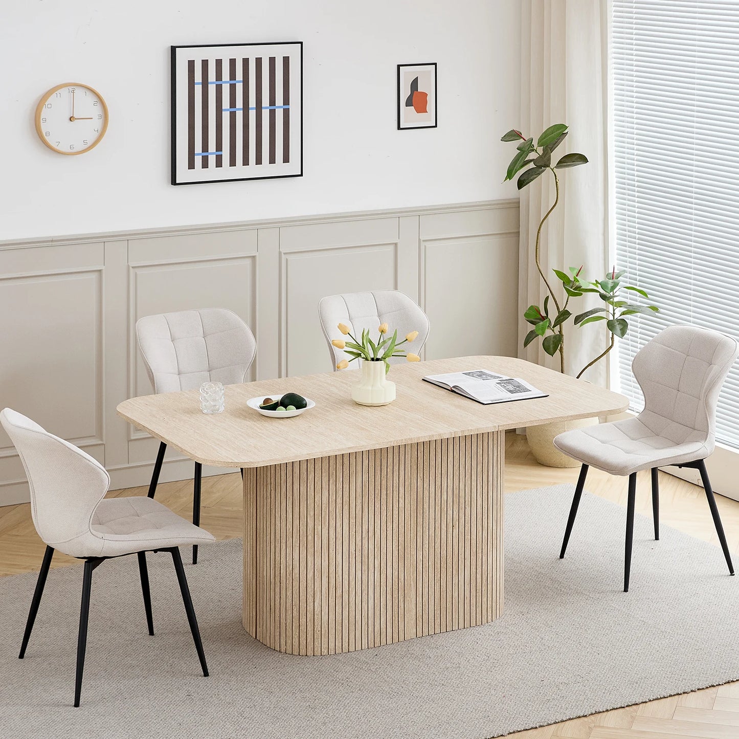 Eettafel – Dining Table – Tafel – Werkplek – Bureau – Donker Hout Kleur – 160x90 cm – MDF Met Houtnerf-Folie