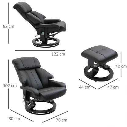 Massagestoel – Massagefauteuil – Relaxstoel – Ontspanningsstoel – Verstelbare Rugleuning – 10 Vibratiepunten – Draaibaar 360°