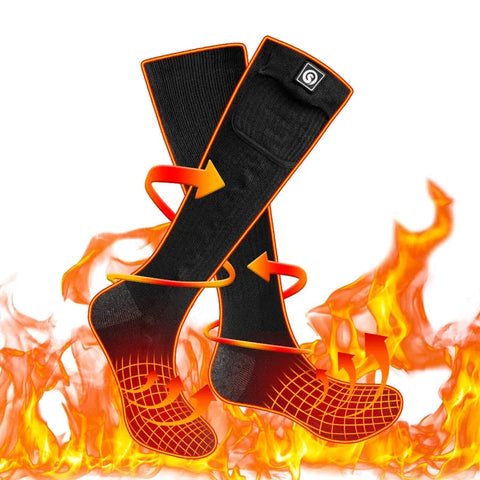 Savior Heat - Elektrische Sokken - Verwarmde Sokken - Kniekousen - Ski Sokken - Voor Mannen & Vrouwen - Winter Warme Buitensporten - Oplaadbare Thermische Sokken - Maat M - Zwart