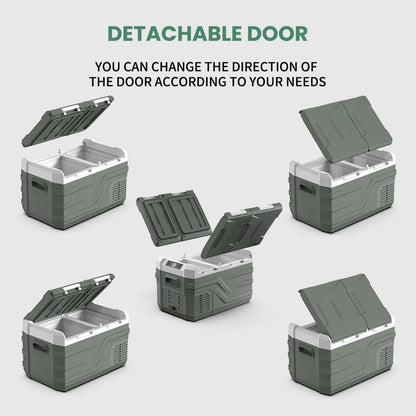 Mini Koelkast - Auto Koelkast - Draagbare Compressor Koelbox - Elektrische Vriesbox - met Afneembare Deur - voor Camping - Auto - Vrachtwagen - Boot - 30L - 61.8 x 37.6 x 44.2 cm - Groen