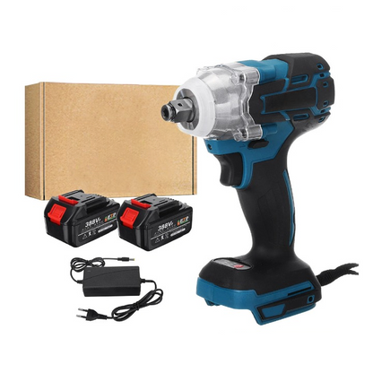 Elektrische Slagmoersleutel - Draadloze - Borstelloze - Wrench - 520Nm - Hoog Koppel - Power Tools - 18V - 4100rpm - 1/2inch - Zwart/Blauw