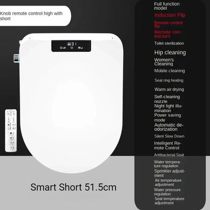 Bidetbril – Douchewc Bril – Toiletbril Bidet – Elektronisch Bidet – Bidet Opzetstuk – Warmwaterfunctie – Afstandsbediening Inclusief - 51cm - Smart Edition - U-vormig - 220V-230V