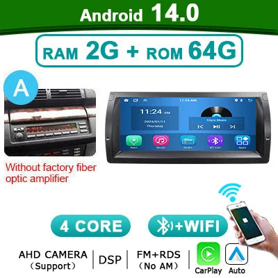 10,25'' Autoradio – Multimedia Speler – Auto Stereo – Navigatiesysteem – Touchscreen – Variant CBL-2G64G-CP-A – Android 14 – Draadloze CarPlay